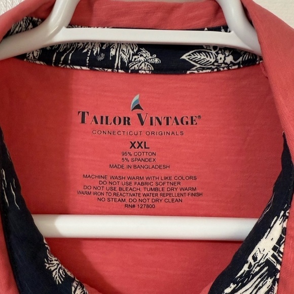 Tailor Vintage Men’s Performance Stretch Slub Jersey Polo size XXL - Picture 5 of 7